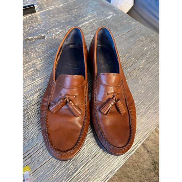 Cole Haan Brown Leather Tassel Maine Classic Pinch Loafers sz 10 EUC main image 8